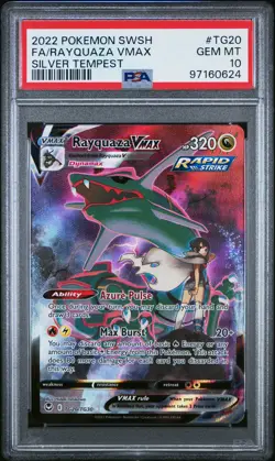 2022 POKEMON SWORD & SHIELD SILVER TEMPEST #TG20 FULL ART/RAYQUAZA VMAX PSA 10 - Image 1