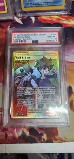 Pokemon TCG Red Blue Tag Team Full Art Trainer PSA 10 English - Image 1