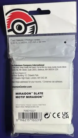 New Sealed Miraidon Slate Pokemon Center Exclusive 65 Ct Sleeves - Image 2