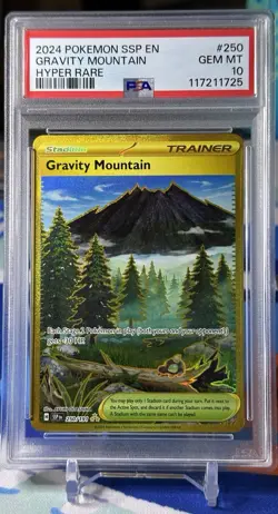 Pokemon Gravity Mountain Surging Sparks Gold Hyper Rare Holo 250/191 PSA 10 - Image 2