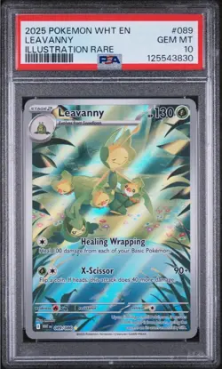 2025 Pokemon LEAVANNY 89/86 White Flare EN Illustration Rare GEM Mint PSA 10 - Image 1