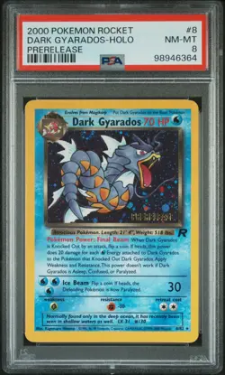 Dark Gyarados - PSA 8 Holo SWIRL Prerelease Promo - 8/82 Team Rocket Pokemon 364 - Image 1