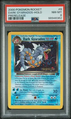 Dark Gyarados - PSA 8 Holo SWIRL Prerelease Promo - 8/82 Team Rocket Pokemon 362 - Image 1