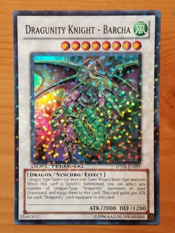 yugioh DRAGUNITY KNIGHT - BARCHA DT04-EN091 Super Parallel Rare NEAR MINT - Image 1