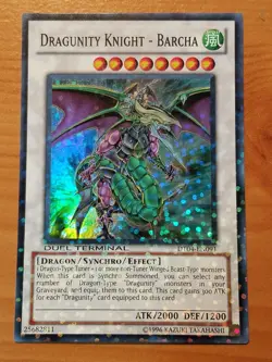 yugioh DRAGUNITY KNIGHT - BARCHA DT04-EN091 Super Parallel Rare NEAR MINT - Image 2