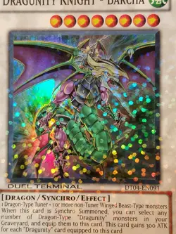yugioh DRAGUNITY KNIGHT - BARCHA DT04-EN091 Super Parallel Rare NEAR MINT - Image 3