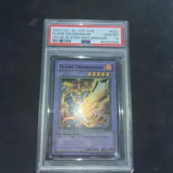 2002 Yu-Gi-Oh! Flame Swordsman LOB-003 Super Rare PSA 10 1.5 Print Faded Lob - Image 1