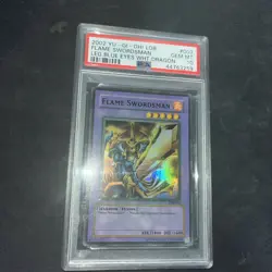 2002 Yu-Gi-Oh! Flame Swordsman LOB-003 Super Rare PSA 10 1.5 Print Faded Lob - Image 2