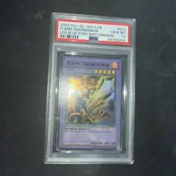 2002 Yu-Gi-Oh! Flame Swordsman LOB-003 Super Rare PSA 10 1.5 Print Faded Lob - Image 5