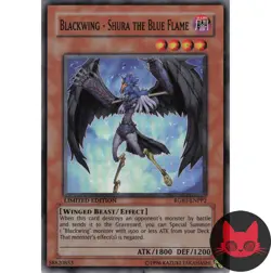 Yugioh Blackwing - Shura the Blue Flame RGBT-ENPPT Super Rare Limited LP - Image 1