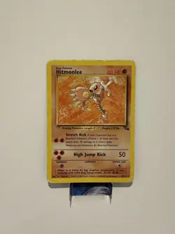 Pokemon TCG Hitmonlee Fossil Card 22/62 Non-Holo Rare MP - Image 1