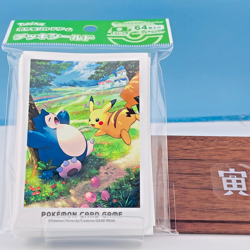 Pikachu & Snorlax Pokemon Card Game Deck Shield Sleeve Kanto Adventure 2024 JP - Image 1