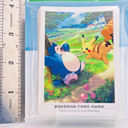 Pikachu & Snorlax Pokemon Card Game Deck Shield Sleeve Kanto Adventure 2024 JP - Image 2
