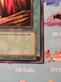 Yugioh Fissure "Magic" LOB-057 1st Edition NM rare card - Image 5