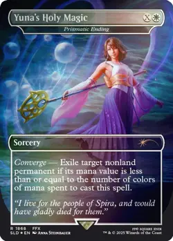 NM MTG FOIL YUNA'S HOLY MAGIC PRISMATIC ENDING SECRET LAIR FINAL FANTASY - Image 1