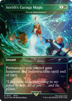 NM MTG FOIL AERITH'S CURAGA MAGIC HEROIC INTERVENTION SECRET LAIR FINAL FANTASY - Image 1