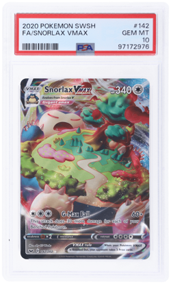 2020 Pokemon Sword and Shield Snorlax Vmax #142 PSA 10 - Image 1