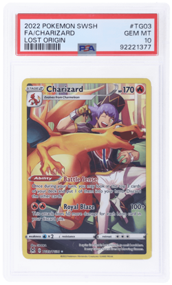 2022 Pokemon Sword and Shield Lost Origin Charizard Trainer Gallery PSA 10 - Image 1