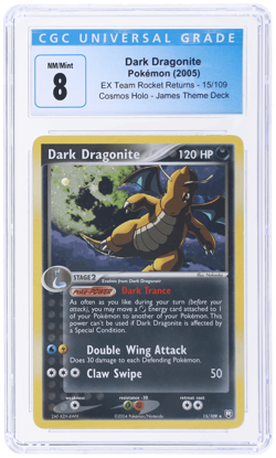 2004 Pokemon Ex Team Rocket Returns Dark Dragonite #15 CGC 8 - Image 1