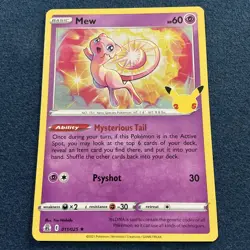 Pokemon Mew TCG Holo Rare Card Celebrations 011/025 NM Condition - Image 1