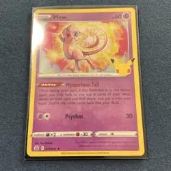 Pokemon Mew TCG Holo Rare Card Celebrations 011/025 NM Condition - Image 3