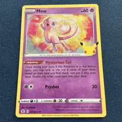 Pokemon Mew TCG Holo Rare Card Celebrations 011/025 NM Condition - Image 1