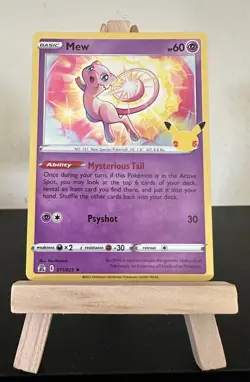 Mew 011/025 -2021 Celebrations 25th Anniversary Holo Rare Pokemon TCG Card NM/M - Image 1