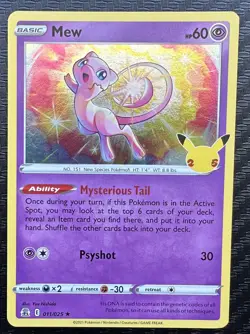 Mew 011/025 -2021 Celebrations 25th Anniversary Holo Rare Pokemon TCG Card NM/M - Image 3