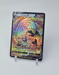 Custom HOLO STAINED GLASS Arcanine Card Holo Arcanine READ DESCRIPTION BELOW - Image 1