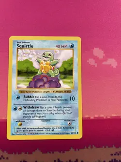 Pokemon Card Squirtle Shadowless Base Set Common 63/102 Light Play - Image 1