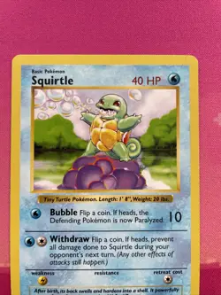 Pokemon Card Squirtle Shadowless Base Set Common 63/102 Light Play - Image 2