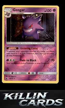 Reverse Holofoil Gengar 38/111 Pokemon Holo Rare SM - Crimson Invasion Card NM - Image 1