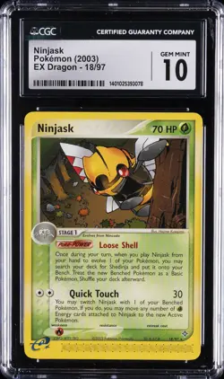 2003 POKEMON EX DRAGON #18 NINJASK CGC 10 GEM MINT - Image 1