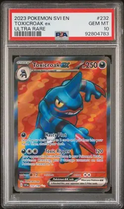 2023 POKEMON SVI EN-SCARLET & VIOLET 232 TOXICROAK EX ULTRA RARE PSA GEM MT 10 - Image 1