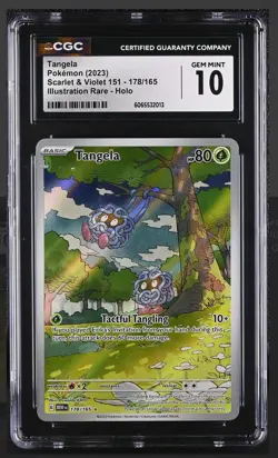 Pokemon CGC 10 Gem Mint Scarlet & Violet 151 Illustration Rare 178/165 - Tangela - Image 1