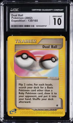 2002 POKEMON EXPEDITION #139 DUAL BALL CGC 10 GEM MINT - Image 1