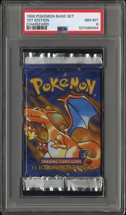 1999 Pokemon Base Set Booster 1st Edition - PSA 8/Pop 6 - Heavy 21.3 G Weighed - Image 1