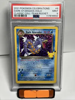 PSA 9 Dark Gyarados 8/82 Celebrations Classic Collection Holo Rocket Pokemon - Image 1
