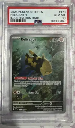 2024 Pokemon Temporal Forces RELICANTH #173 Illustration Rare Holo PSA 10 - Image 1