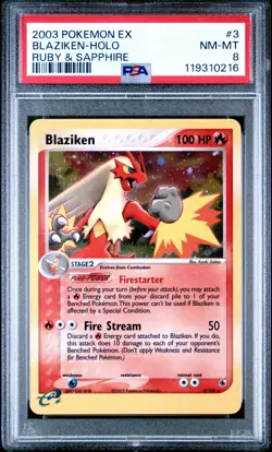2003 POKEMON EX RUBY & SAPPHIRE #3 BLAZIKEN-HOLO PSA 8 - Image 1