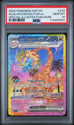 2024 POKEMON SSP EN-SURGING SPARKS #242 ALOLAN EXEGGUTOR EX PSA 10 - Image 1