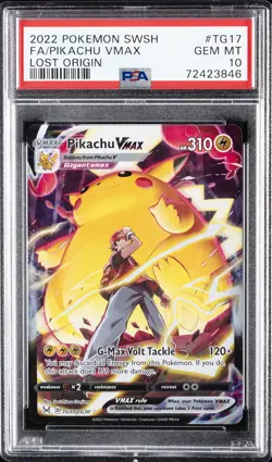 2022 POKEMON SWORD & SHIELD LOST ORIGIN #TG17 FULL ART/PIKACHU VMAX PSA 10 - Image 1