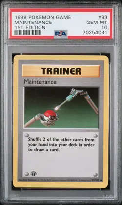 1999 POKEMON BASE SET 1ST EDITION SHADOWLESS #83 MAINTENANCE PSA 10 - Image 1