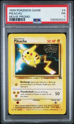 PSA 1 Pikachu Movie Promo #4 1999 Pokemon Black Star WoTC PR - Image 1