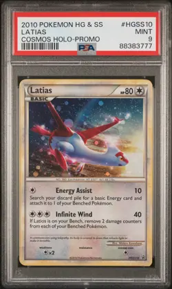 2010 POKEMON HEARTGOLD & SOULSILVER PROMO COSMOS HOLO #HGSS10 LATIAS PSA 9 - Image 1