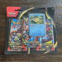 Pokemon Mega Evolution 3 Pack Blister Factory Sealed Psyduck Promo - Image 1