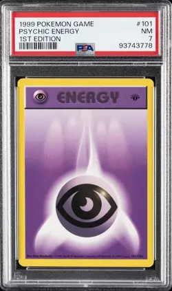 1999 POKEMON BASE SET 1ST EDITION #101 PSYCHIC ENERGY PSA 7 - Image 1