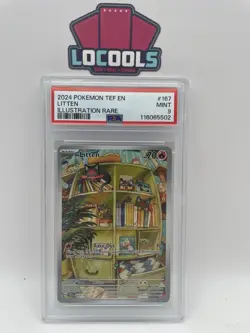Litten 167/162 Sv05: Temporal Forces Holo PSA 9 2024 Pokemon Illustration Rare - Image 1