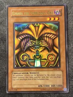 Yu-Gi-Oh! Exodia The Forbidden One LOB-124 Foil Shift Misprint Error - Image 1