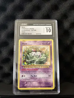 Mew Pokemon Card Evolutions 53/108 Holo CGC 10 Gem Mint - Image 1